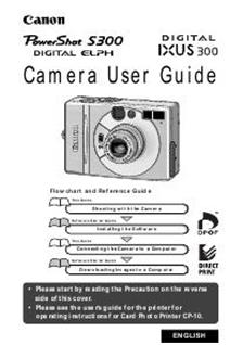 Canon Digital Ixus 300 manual. Camera Instructions.